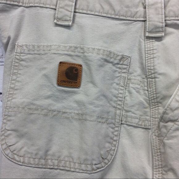 Carhartt Dungaree Fit Jeans Men's Size 38 Khaki/Tan Carpenter Workwear Outdoor - Picture 4 of 9
